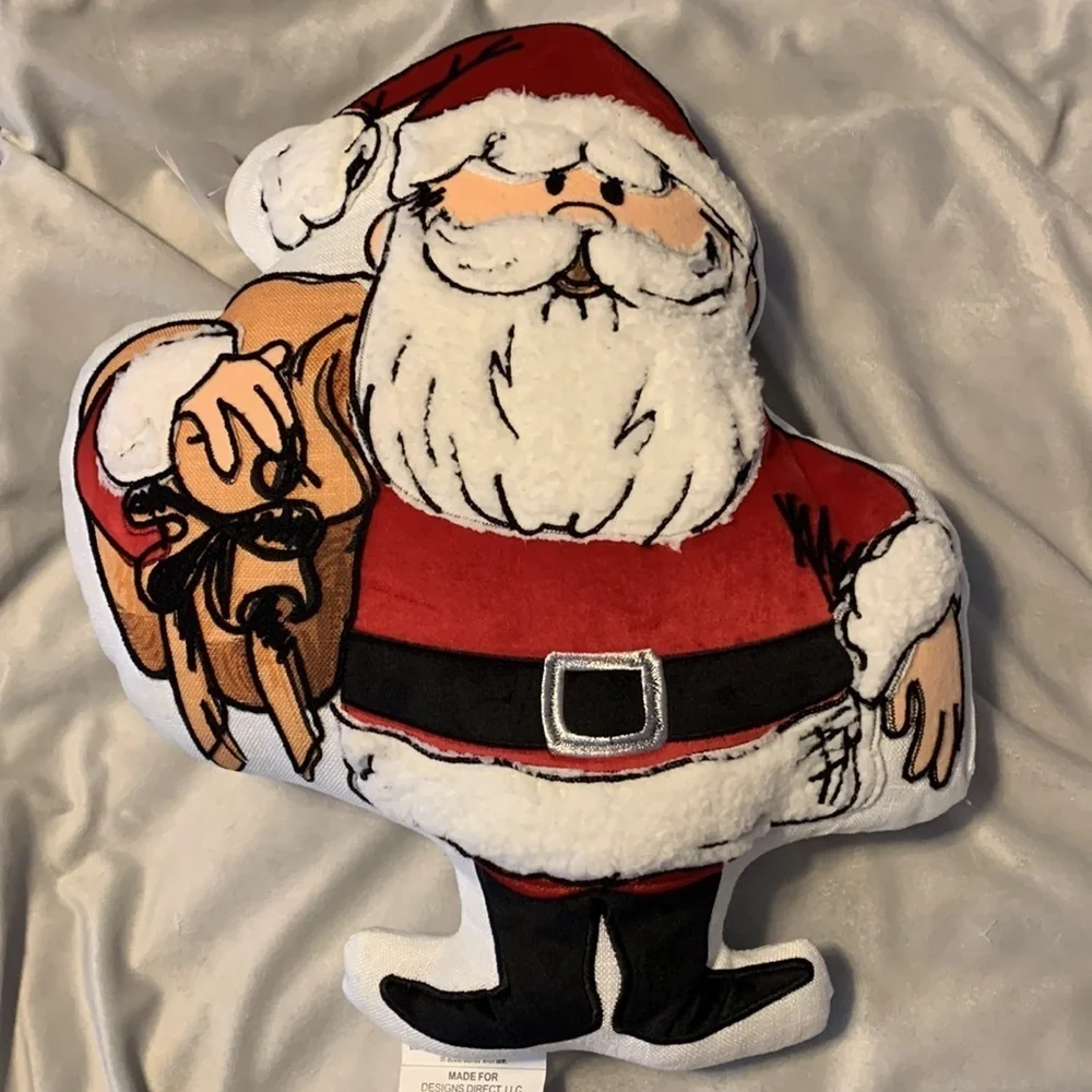 Rudolph the red nose reindeer cartoon Santa and bumble accent pillows Sherpa